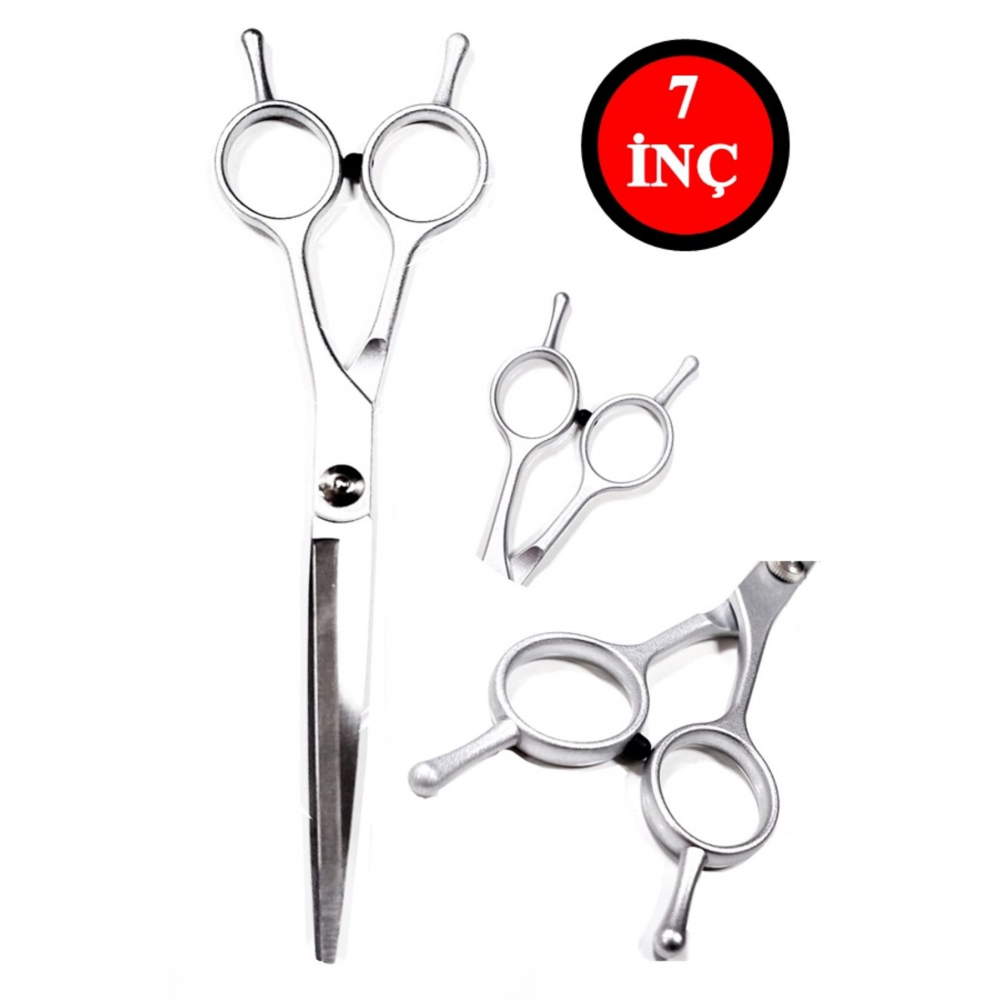 Kuaför Tıraş Seti Evcil Hayvan Tıraş Makas Seti Batmaz Uçlu Küt Uçlu Deri Çantalı DH504SET