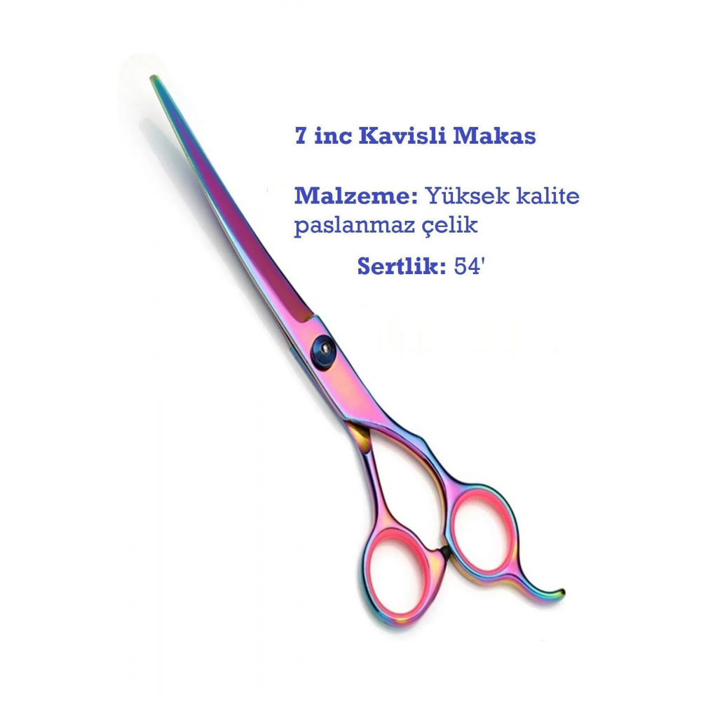 Rainbow Petshop Kuaför Kedi Köpek Evcil Hayvan Makas Seti 5 Parça Çantalı