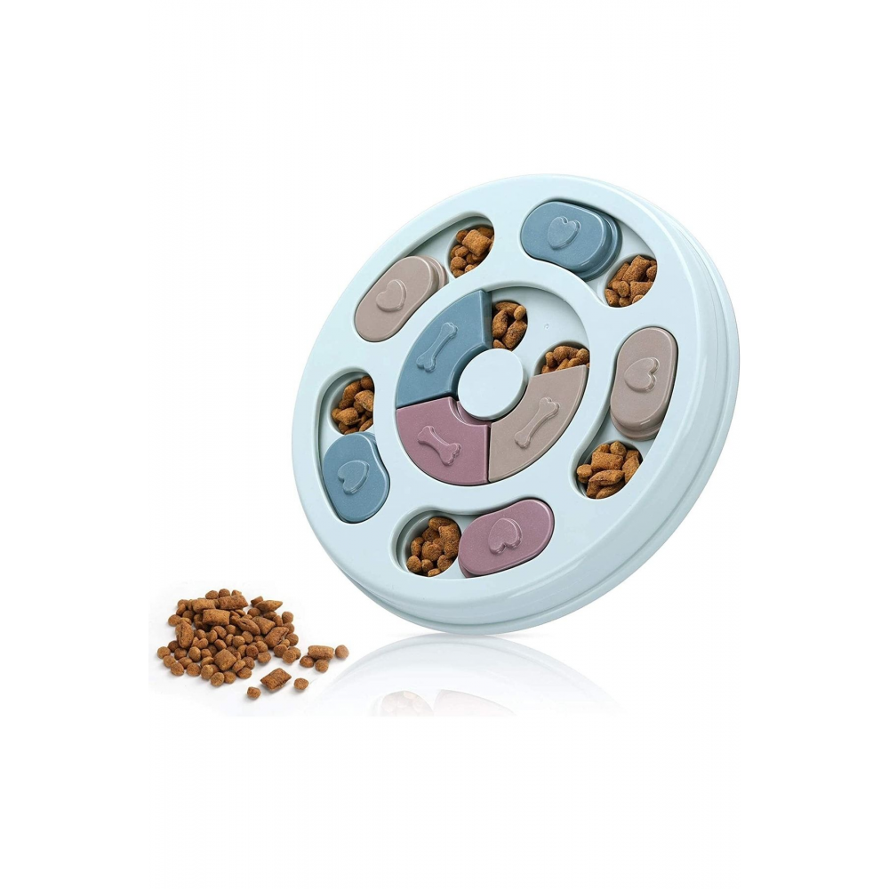 Köpek Oyuncağı Mama Bulmaca Yavaş Besleyici Köpek Gıda Dağıtıcı Yavaş Yeme Mavi