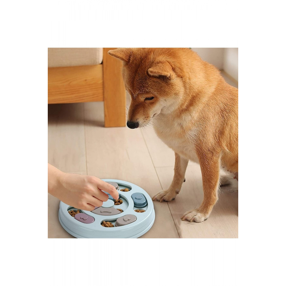 Köpek Oyuncağı Mama Bulmaca Yavaş Besleyici Köpek Gıda Dağıtıcı Yavaş Yeme Mavi