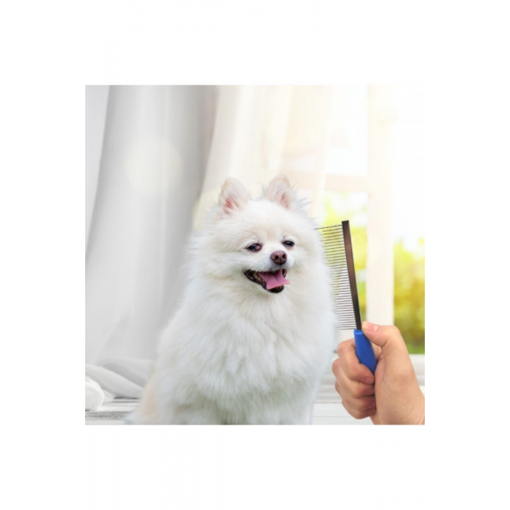 Buffer Tüy Açıcı Kedi Köpek Tarağı Tek Taraflı Metal Dişli Evcil Hayvan Bakım Fırçası