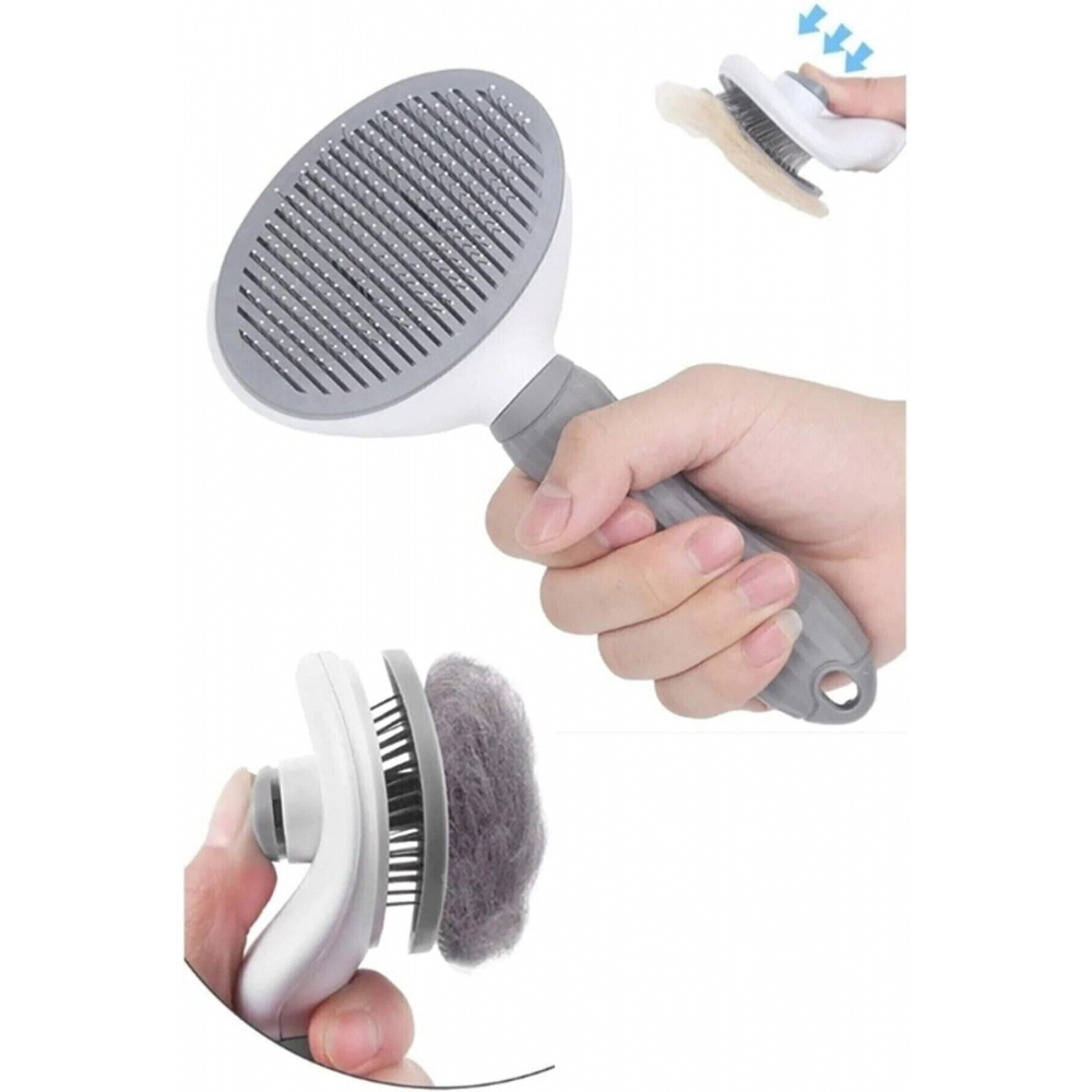 Otomatik Temizlenen Tuşlu Evcil Hayvan Fırçası Kedi Köpek Tüy Toplayıcı Tarak