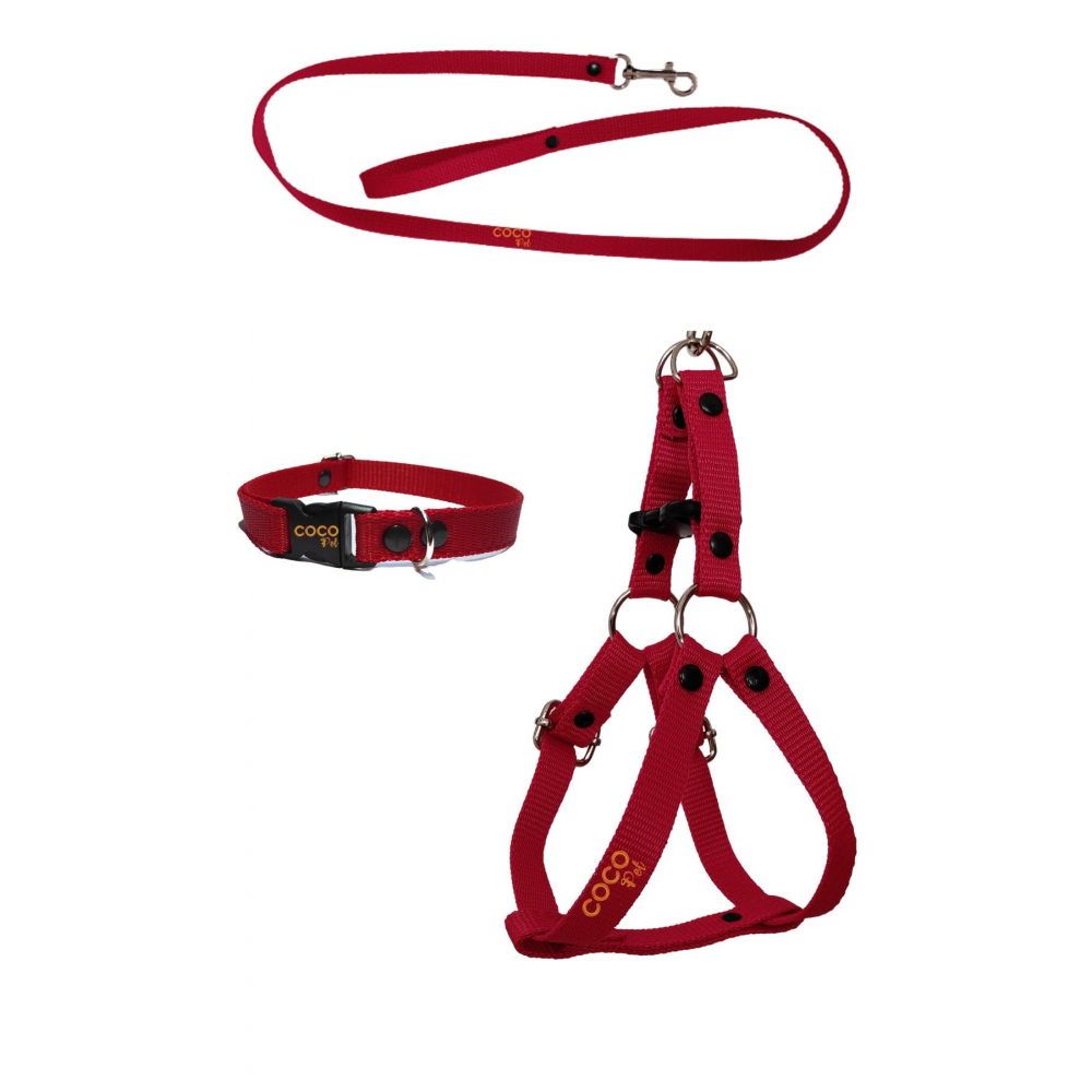 Köpek Göğüs Tasması Gezdirme Ipi Boyun Tasmsı Small Kırmızı Küçük Irklar Için 25-40 Cm