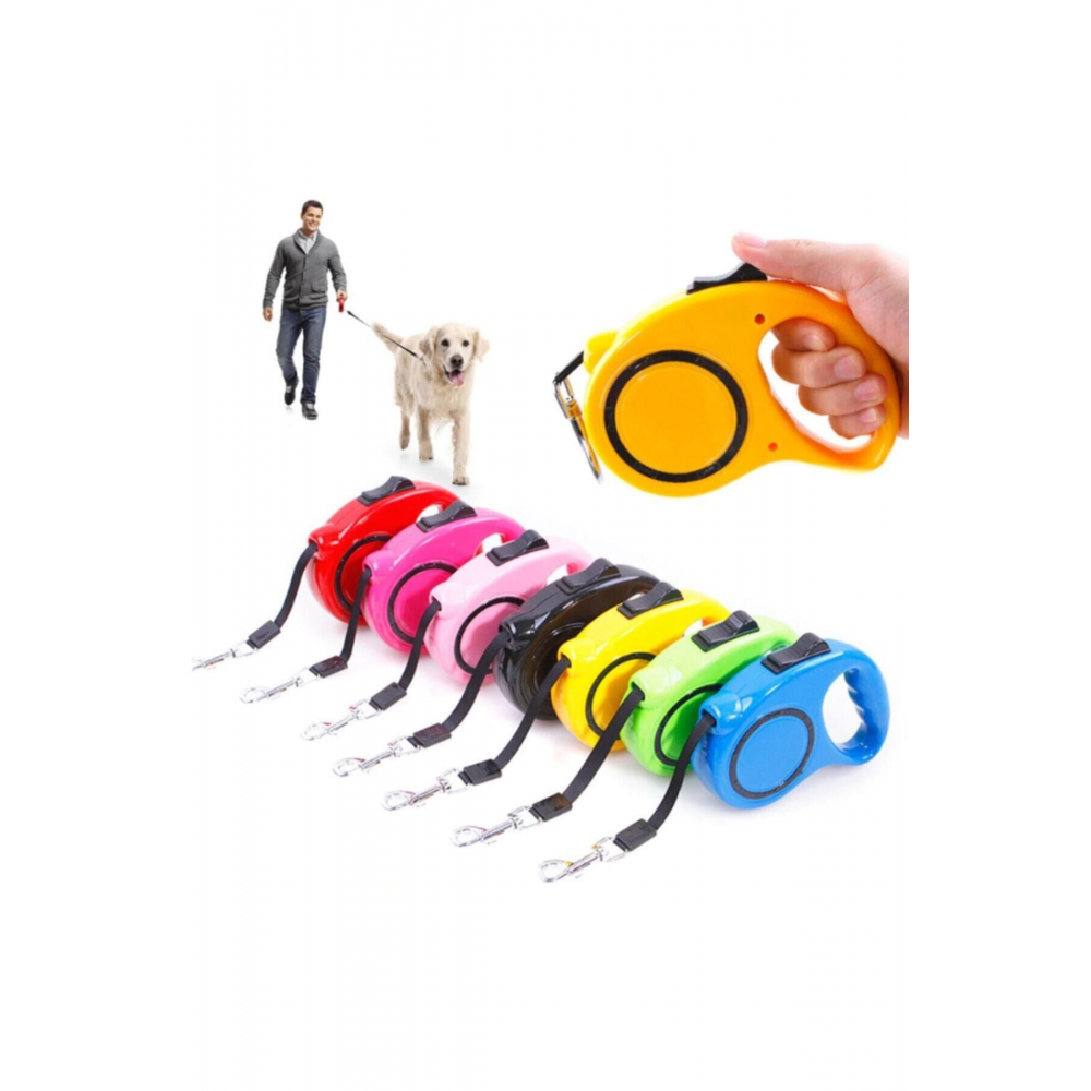 Otomatik Köpek Gezdirme Tasması 5 Metre Makaralı