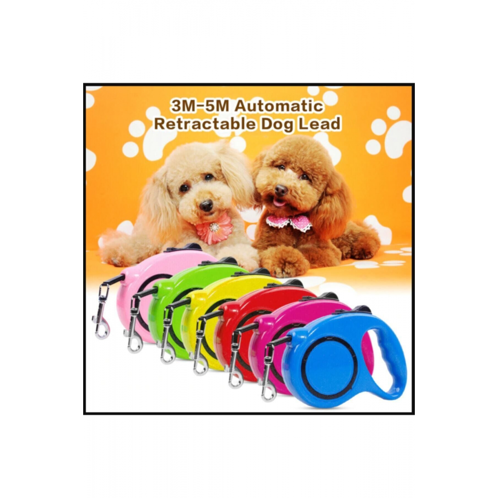 Otomatik Köpek Gezdirme Tasması 5 Metre Makaralı