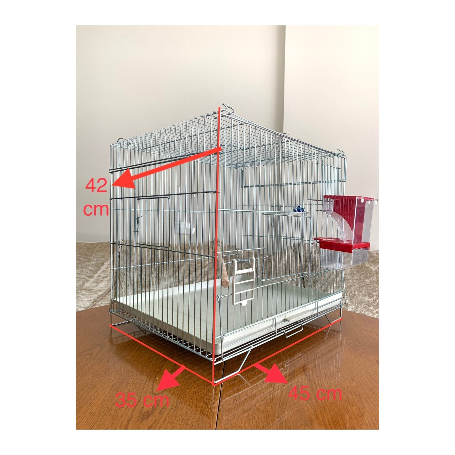Muhabbet Kuşu Üretim Kafesi ( Akıllı Yemlik, Suluk, Ahşap Tünek Dahil ) Kampanya Kalın Telli