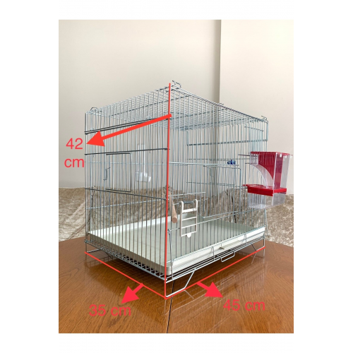 Muhabbet Kuşu Üretim Kafesi ( Akıllı Yemlik, Suluk, Ahşap Tünek Dahil ) Kampanya Kalın Telli