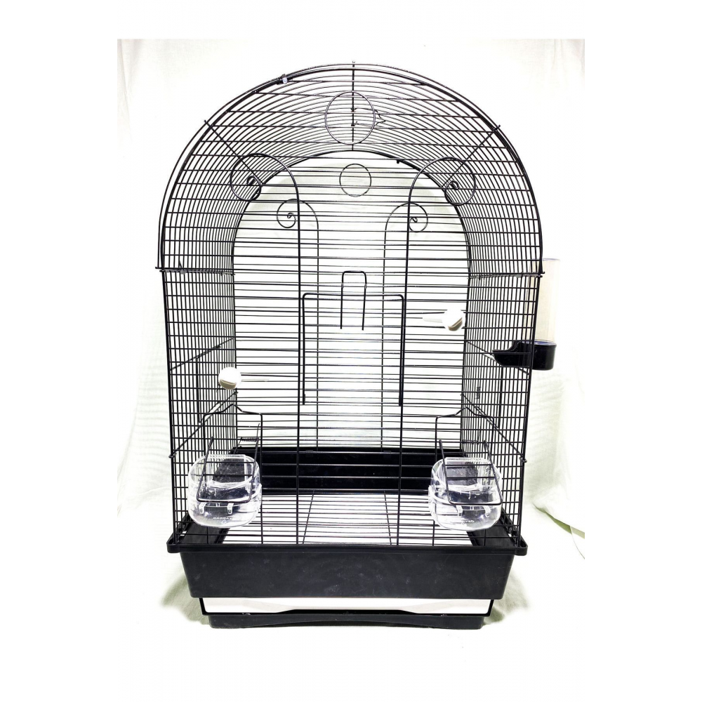 Muhabbet Kuşu Ve Papağan Için Siyah Kaplama Lüks Kuş Kafesi 42x32x68