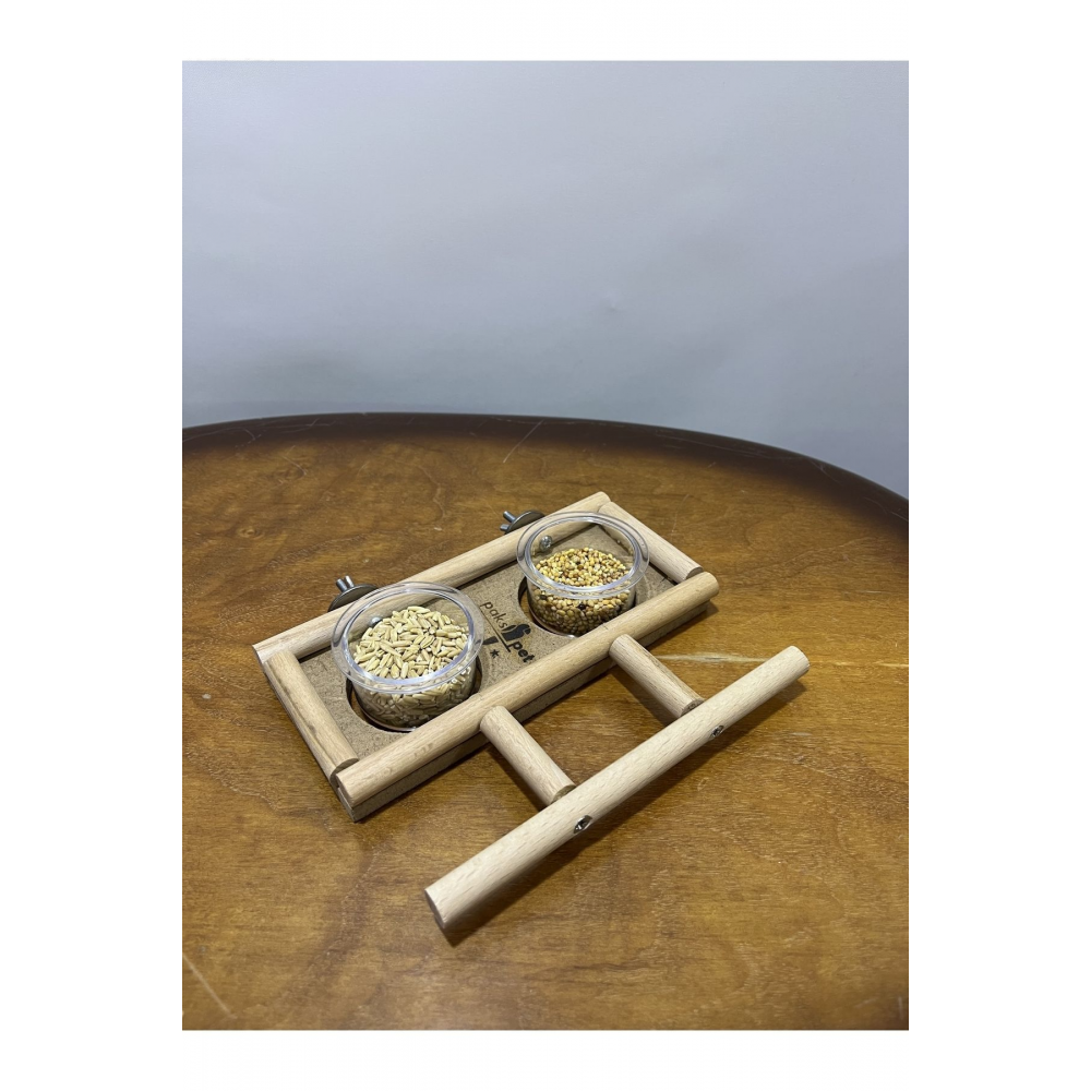 Ahşap Kuş Yemliği Kuş Mamalığı Muhabbet Kuşu ve Sultan Papağanı Yemliği Lüx Kuş Yemliği