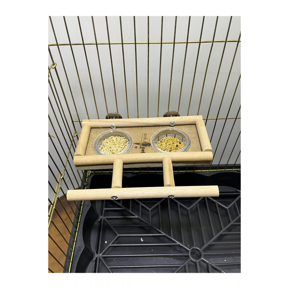 Ahşap Kuş Yemliği Kuş Mamalığı Muhabbet Kuşu ve Sultan Papağanı Yemliği Lüx Kuş Yemliği