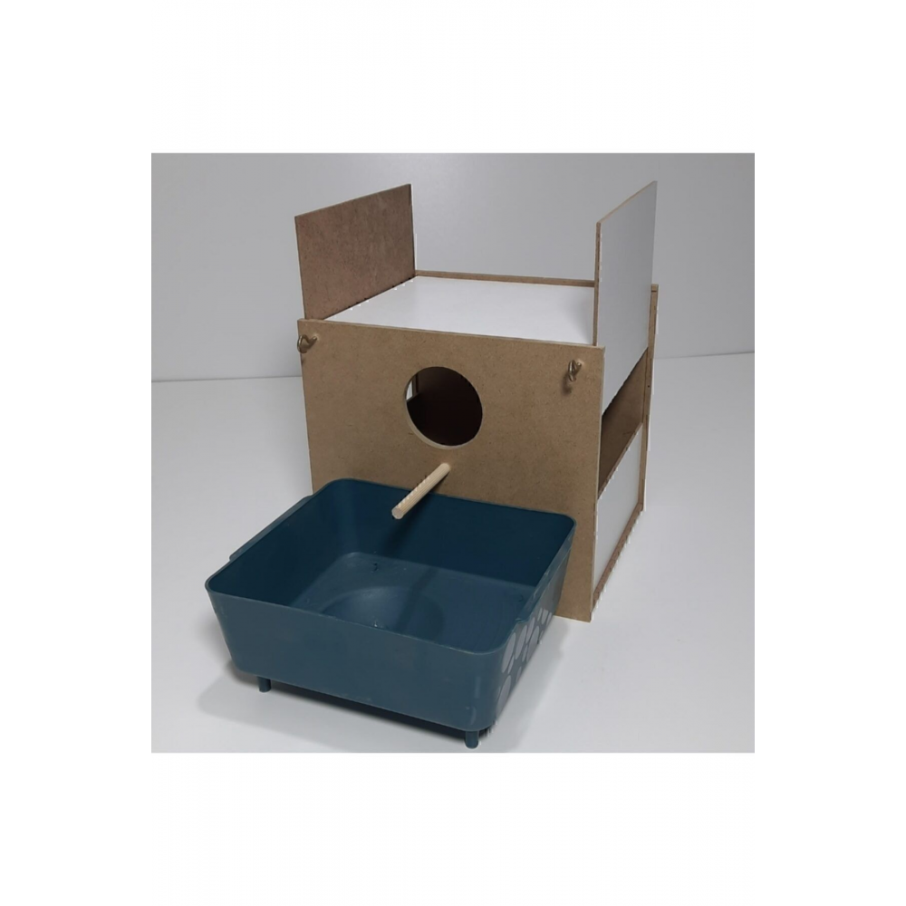 444 Shop Çift Yönlü Muhabbet Kuşu Yuvalığı (Talaş ve Folluk Hediye)