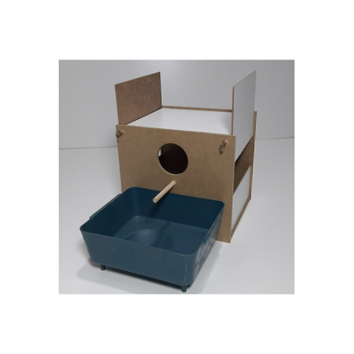 444 Shop Çift Yönlü Muhabbet Kuşu Yuvalığı (Talaş ve Folluk Hediye)