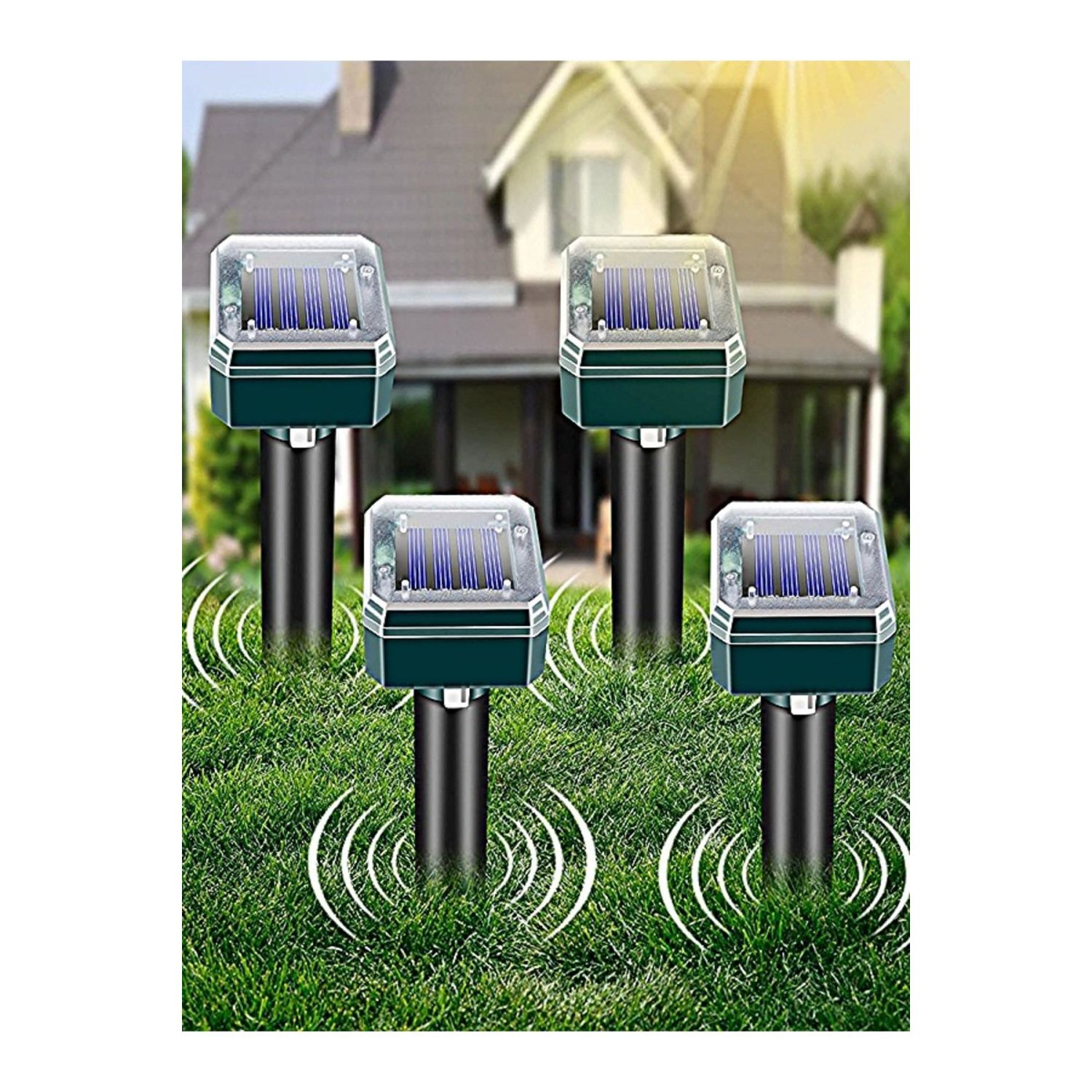 Güneş Enerjili Ultrasonic Köstebek Fare Yılan ve Haşere Kovucu