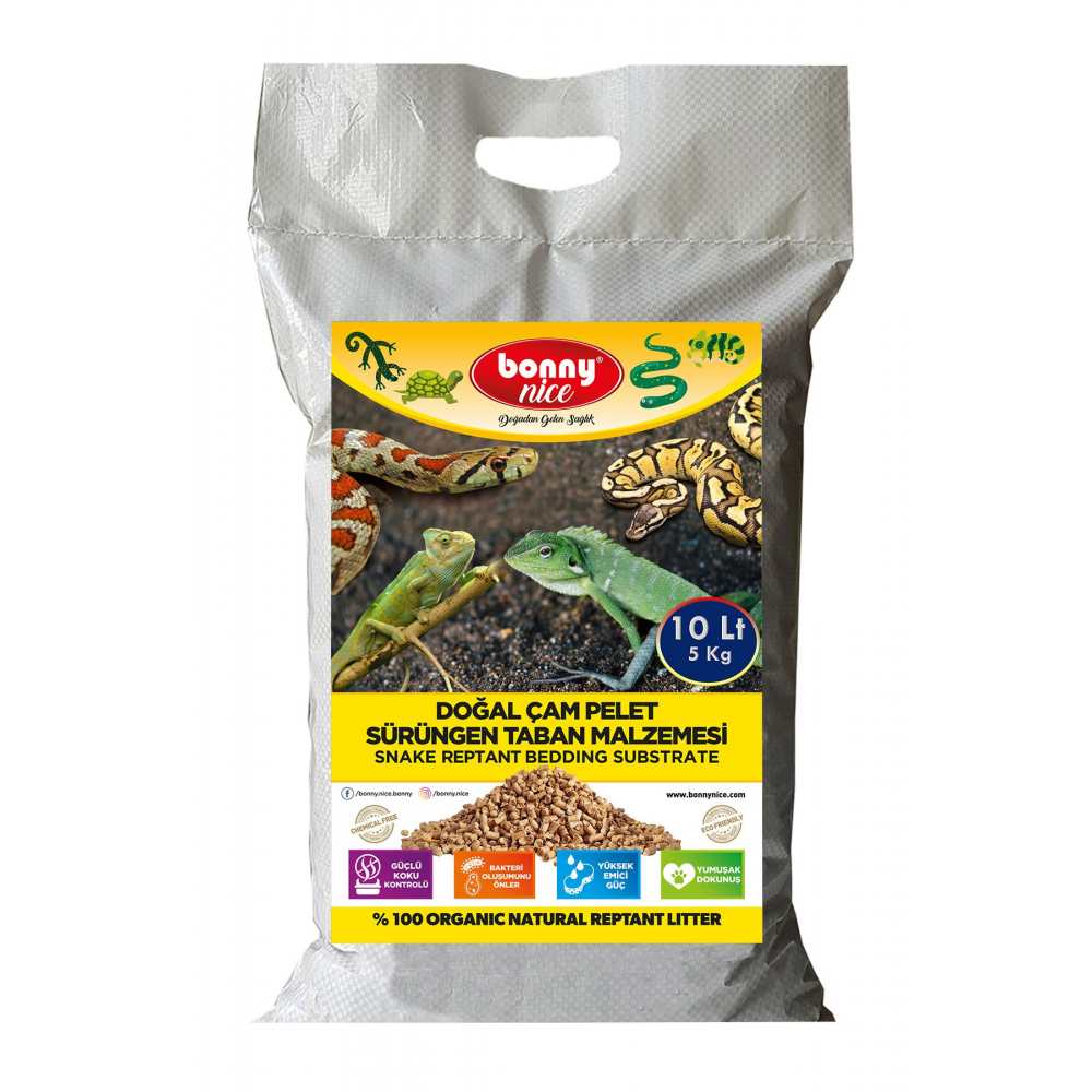 Doğal Çam Pellet Sürüngen Taban Malzemesi 5 kg 9 lt