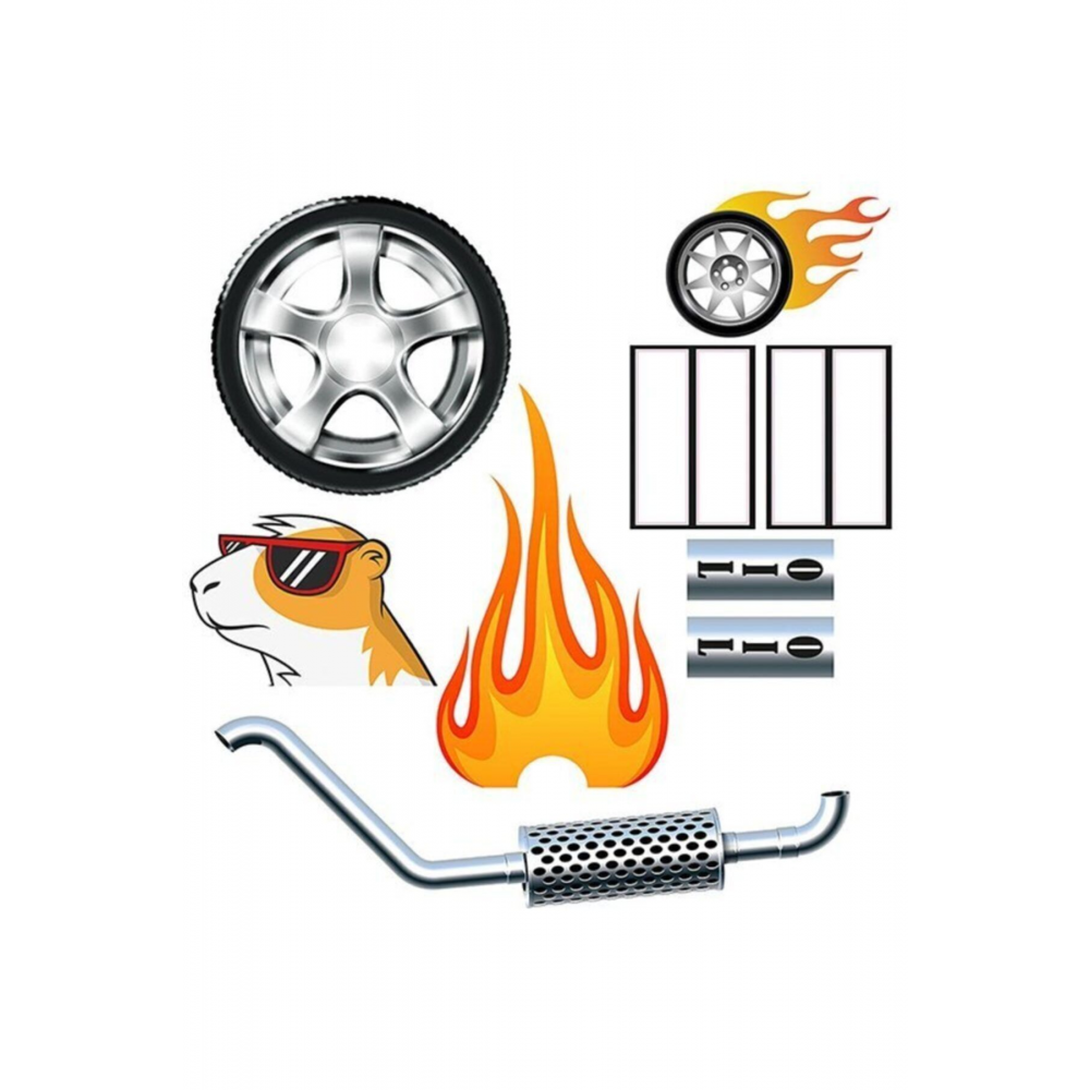 Dragster Yarış Arabası Temalı Hamster Kafesi 50x35x25 Cm