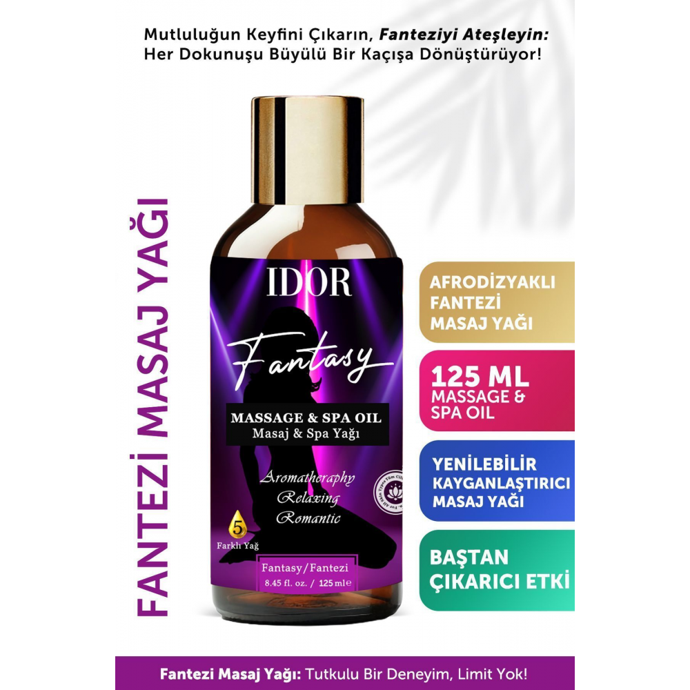 Afrodizyak Etkili Fantezi Masaj Yağı Aromaterapi Yenilebilir Masaj Yağı Kayganlaştırıcı 125 ml