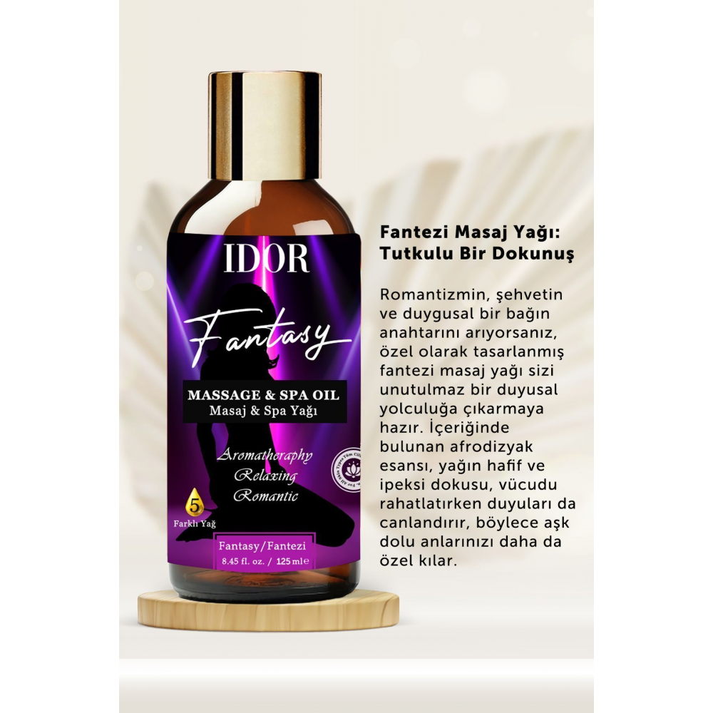 Afrodizyak Etkili Fantezi Masaj Yağı Aromaterapi Yenilebilir Masaj Yağı Kayganlaştırıcı 125 ml