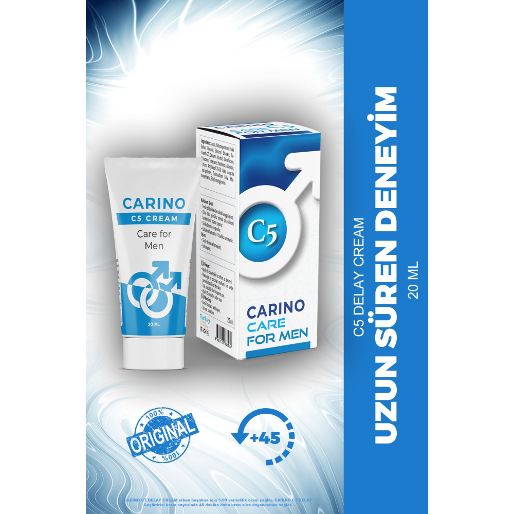 C5 Uzun Süren Deneyim Erkek Kremi 20ml - Etkili Formül - Long Time - Yüksek