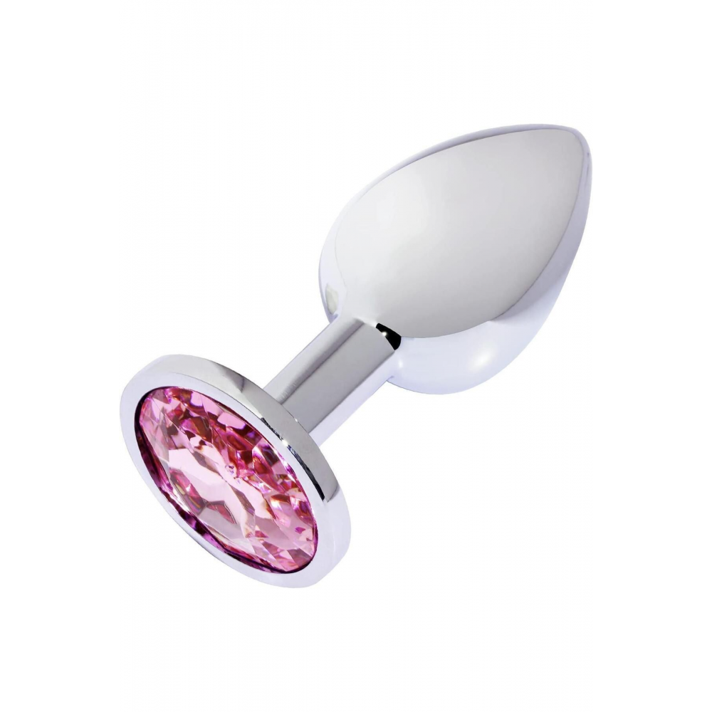 Metal Elmas Taşlı Anal Plug Rose Orta Boy 8 Cm