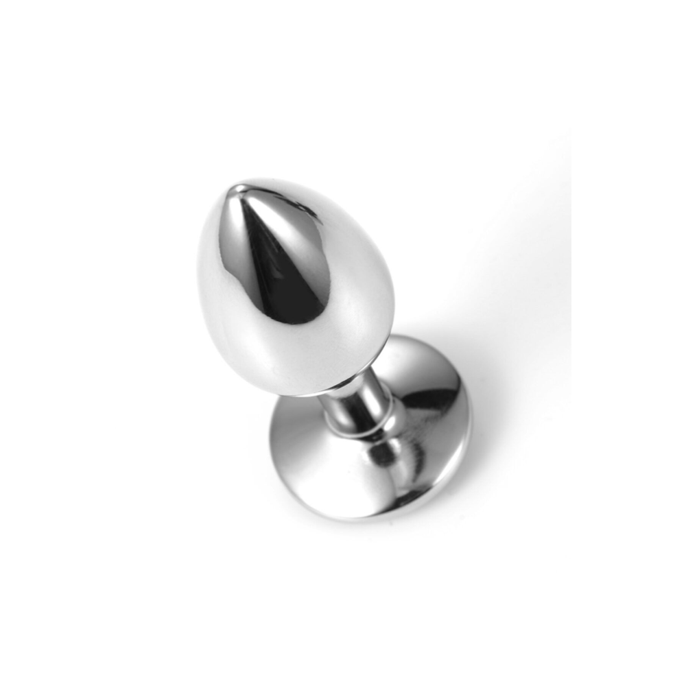 Paslanmaz Çelik Gümüş Metal Kırmızı Mücevher Taşlı 7 Cm Lüks Anal Plug Ve Tıkaç