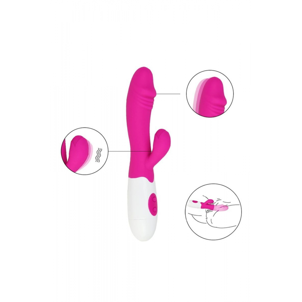 G-spot Ve Klitoris Tavşan Vibratörü Pembe
