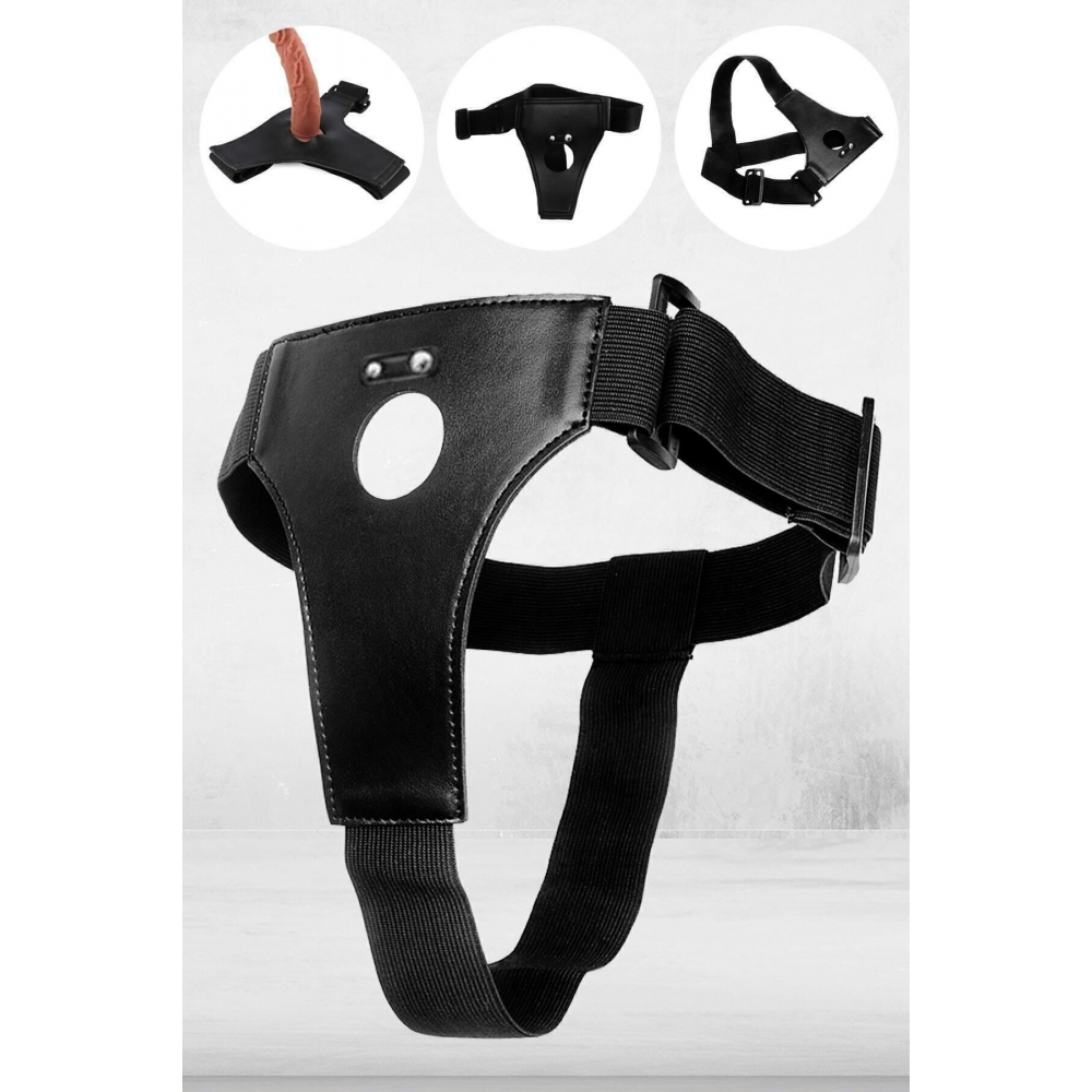 Suni Deri Belden Bağlamalı Strapon Protez Takma Penis Kemeri