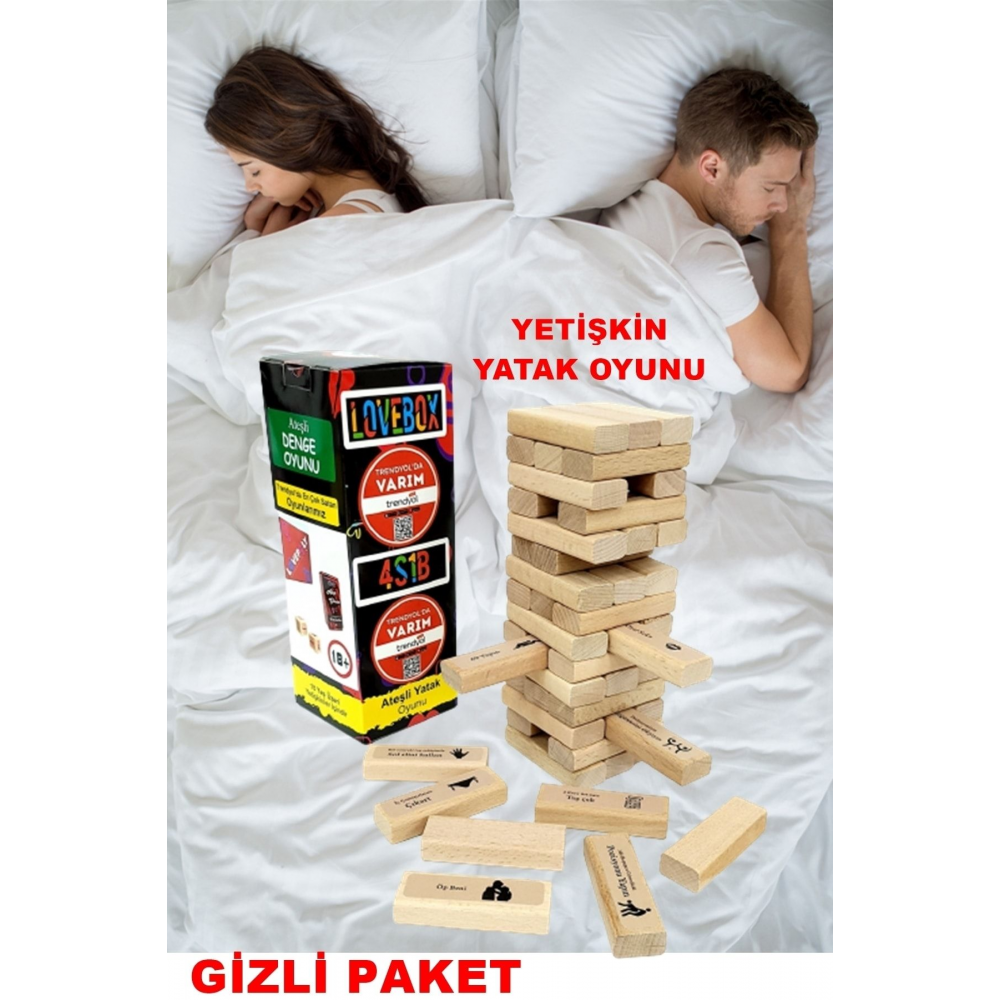 Yetişkinlere Özel 48 Erotik Cezalı Fantezi Denge Oyunu Yetişkin Kutu Oyunu