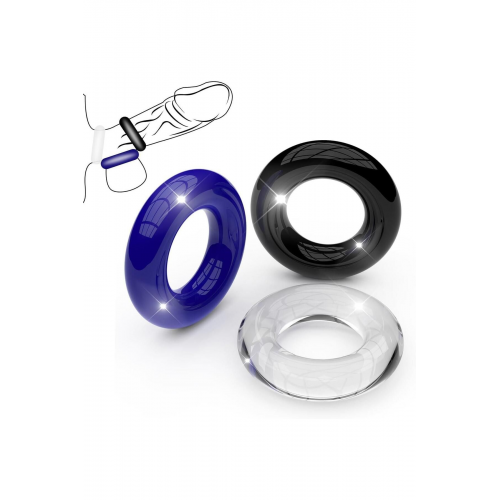 Esnek Silikon Doku 3'lü Penis Halka Seti Cinsel İlişkiyi Uzatan Penis Zevk Yüzüğü Seti