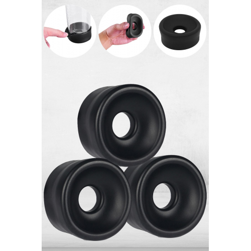 Siyah Silikon Penis Pompası Başlığı Yedek Silikon Başlık 3'lü