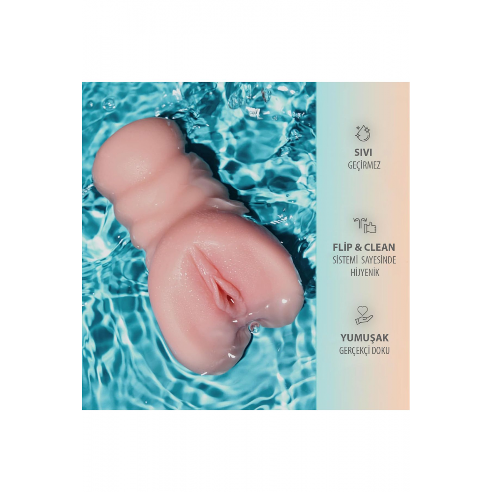 Ten Dokusunda Esnek Cilt Dostu Kaliteli Realistik Suni Anal Vajina Mastürbatör 3D Titreşimli