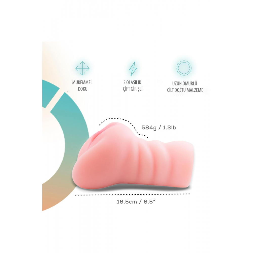 Ten Dokusunda Esnek Cilt Dostu Kaliteli Realistik Suni Anal Vajina Mastürbatör 3D Titreşimli