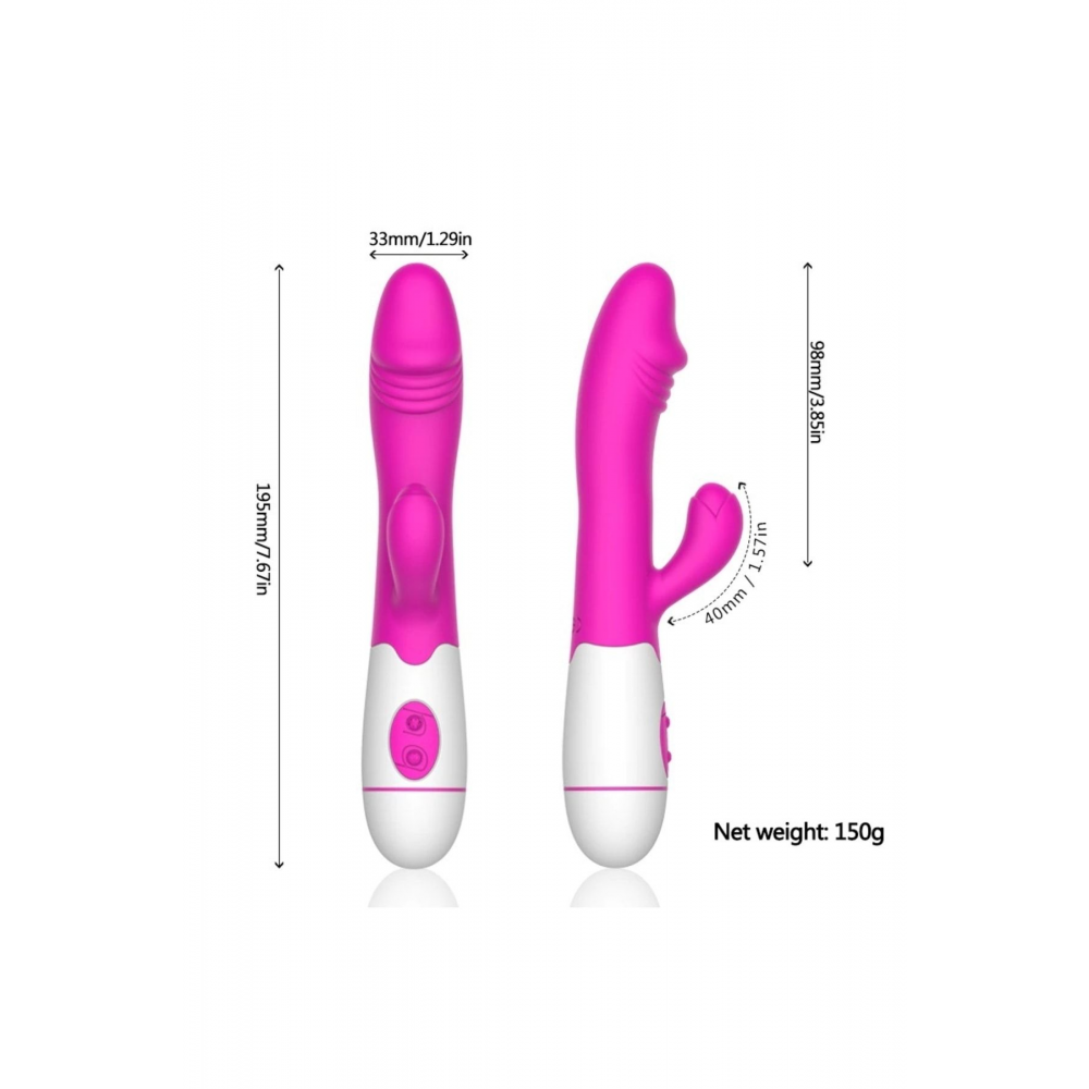 30 Titreşim Fonksiyonlu Çift Motorlu Esnek Soft Silikon Klitoris Uyarıcılı Orgazm Teknoloji Vibratör