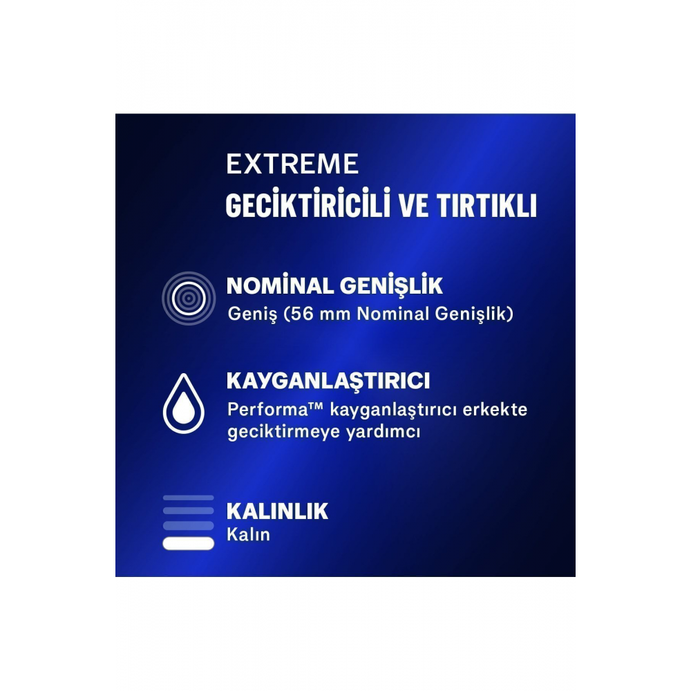 Extreme 30lu Geciktiricili ve Tırtıklı Prezervatif