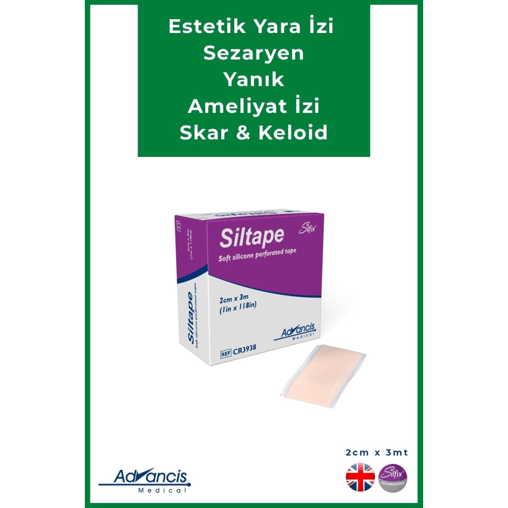 Siltape Soft Silikon Bant Yara Izi - Dikiş Izi - Sezaryen - Yanık - Estetik 2cm X 3mt