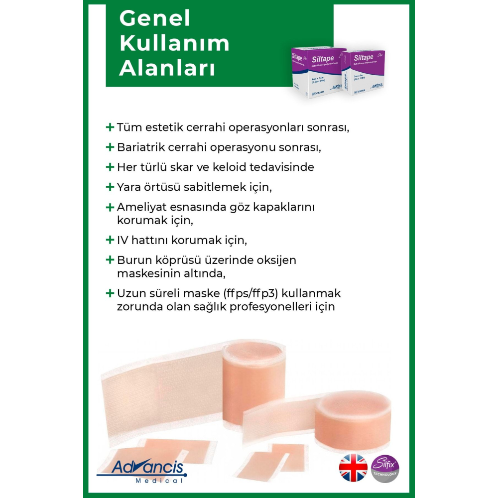 Siltape Soft Silikon Bant Yara Izi - Dikiş Izi - Sezaryen - Yanık - Estetik 2cm X 3mt