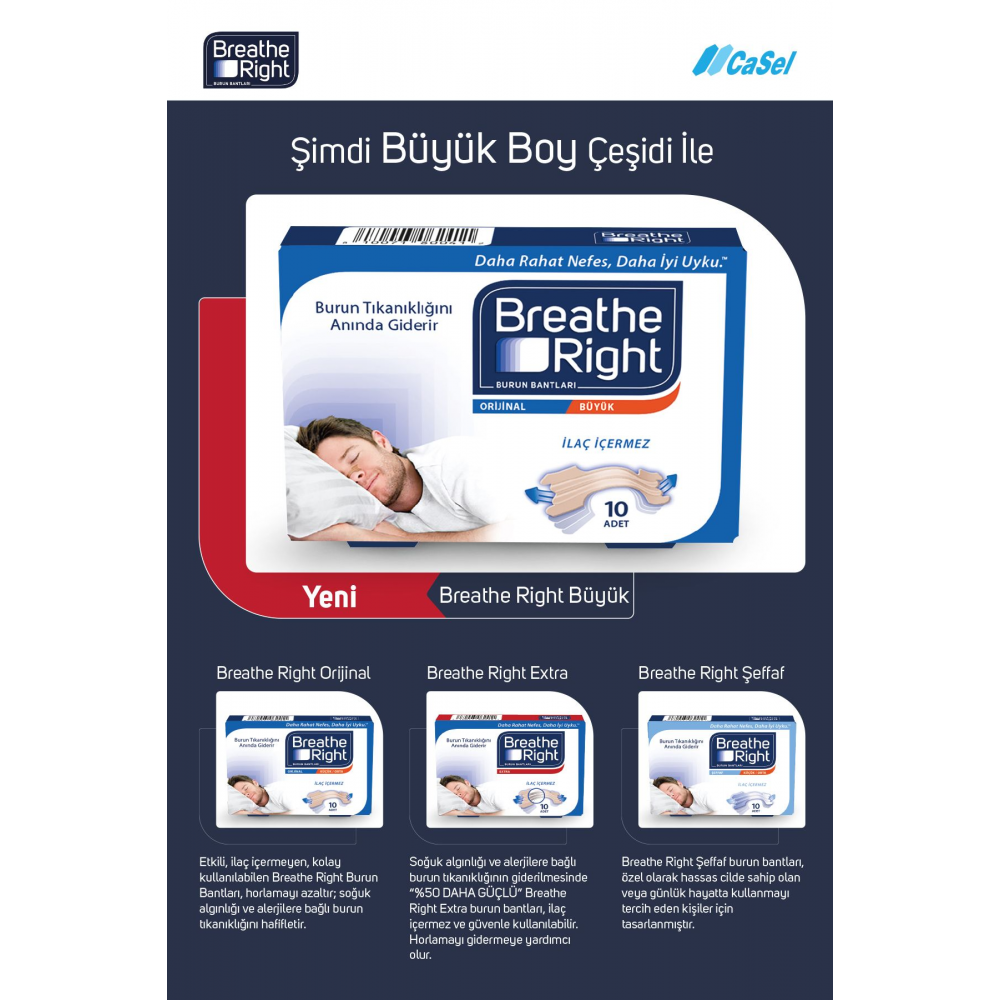 Burun Bandı Büyük Boy 10'lu (Horlama ve Burun Tıkanıklığı İçin)