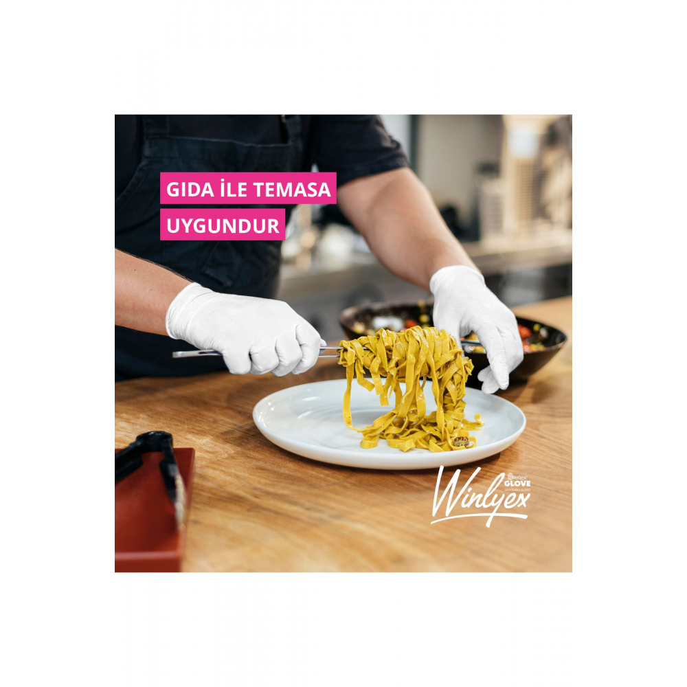 Reflex Winlyex Tek Kullanımlık Pudrasız Beyaz S Beden Eldiven 100’lü