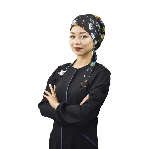Kadın Tesettür Siyah Gezegen Doktor Hemşire Hastane Aşçı Cerrahi Tesettür Bone