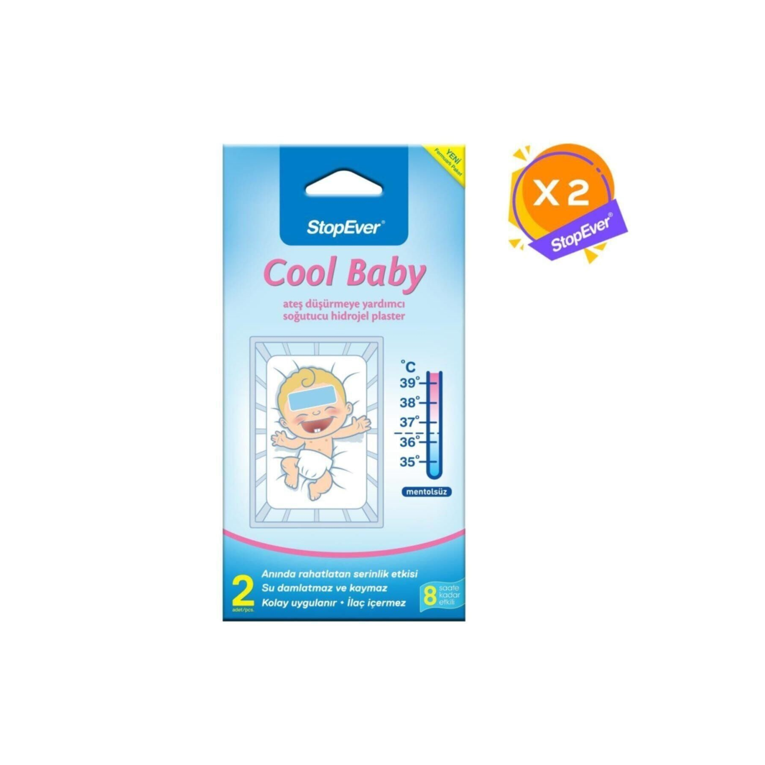 Cool Baby Ateş Düşürmeye Yardımcı Soğutucu Hidrojel Plaster - 2 Adet