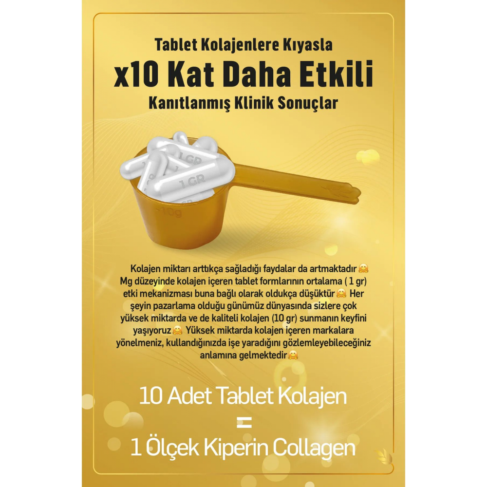 %100 Saf Ve Doğal Yüksek Biyoaktif Çift Hidrolize Kolajen Peptitler içeren Diyet Takviyesi(50günlük)
