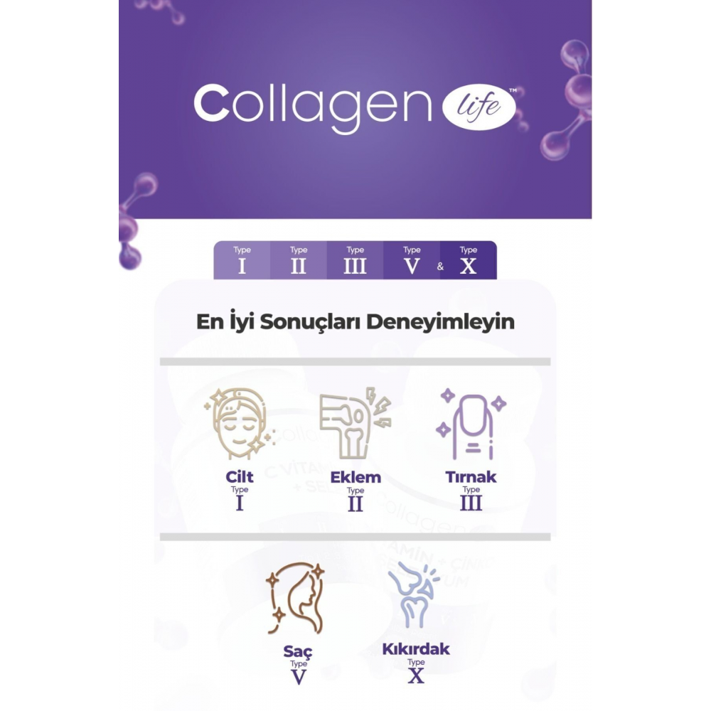 5 Tip Kolajen Tip 1, Tip 2, Tip 3, Tip 5 ,tip 10, ( Selenyum , C Vitamini Ve Çinko ) 90 Tablet