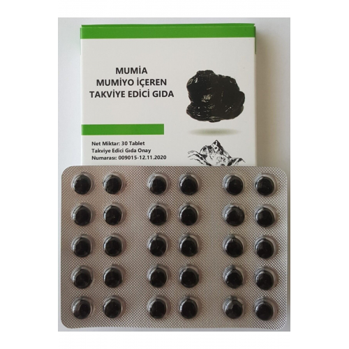 %100 Saf Mumiyo 30'lu Tablet Kırgızistan'dan İthal Shilajit