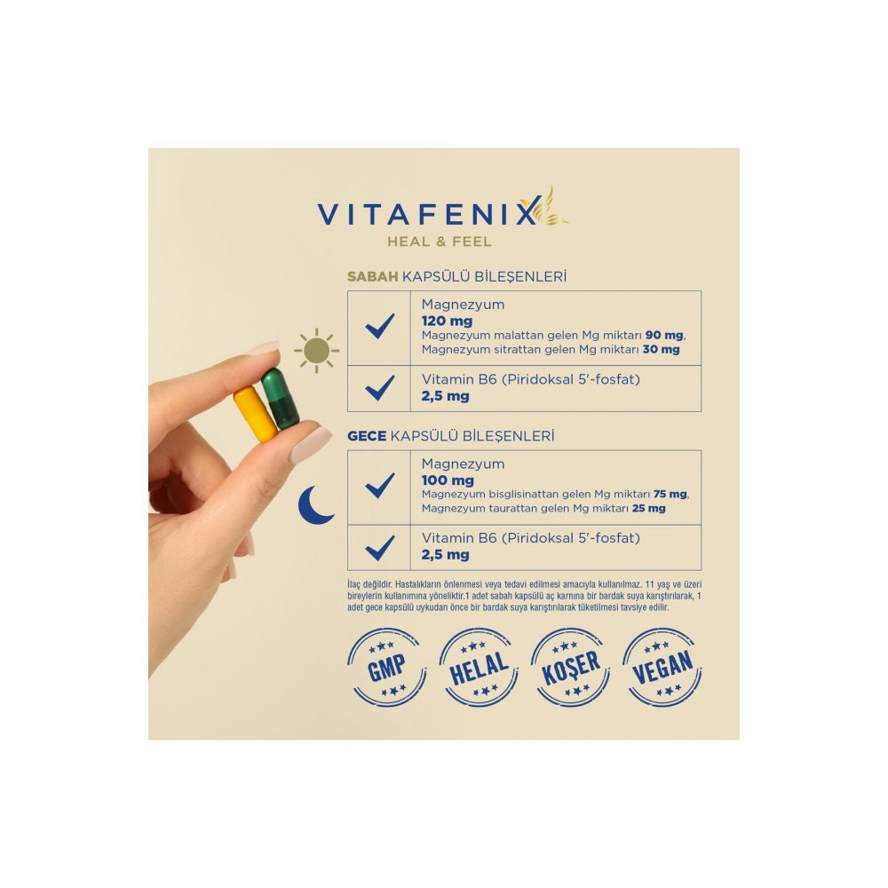 Magna P Magnezyum Ve Vitamin B6 İçeren Kapsül Takviye Edici Gıda