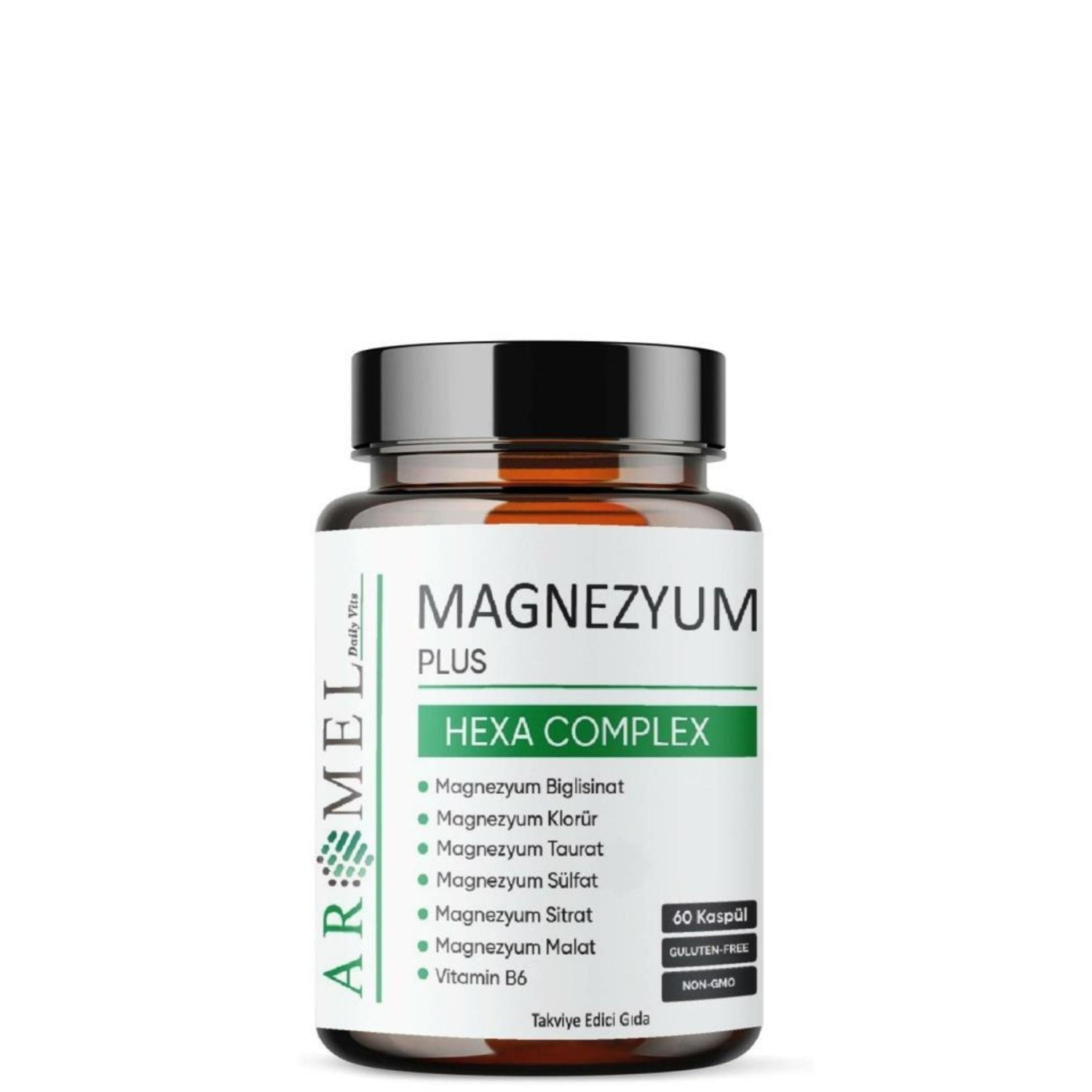 Magnezyum Plus, Hexa Complex | 60 Kapsül | Magnezyum,biglisinat,klorür,taurat,sülfat,sitrat,m