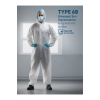 Tek Kullanımlık Koruyucu Tulum XL Tip 5B-6B CE Onaylı Profesyonel Medikal Sınıf EN14126 Sertifikalı