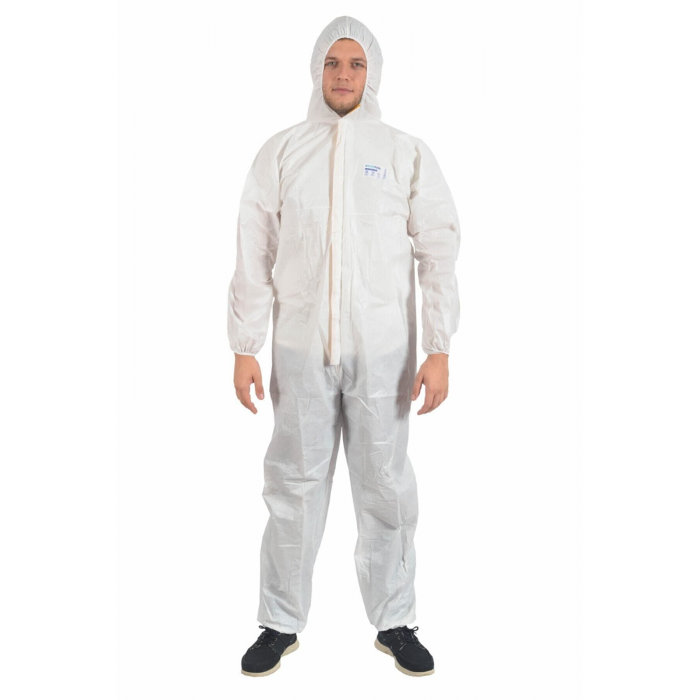 Tek Kullanımlık Lamineli Kapüşonlu Koruyucu Tulum 53-55 gr S Beden