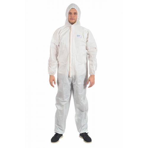 Tek Kullanımlık Lamineli Kapüşonlu Koruyucu Tulum 53-55 gr S Beden