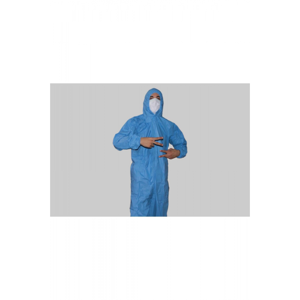 Tek Kullanımlık Tam Laminasyon Koruyucu Mavi L-m Beden Işçi/boyacı/temizlikçi Tulumu