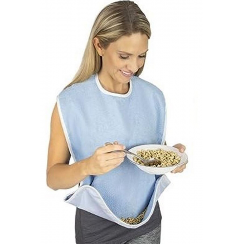 Yıkanabilir Hasta Yemek/mama Önlüğü Yetişkin Cırtlı-cepli