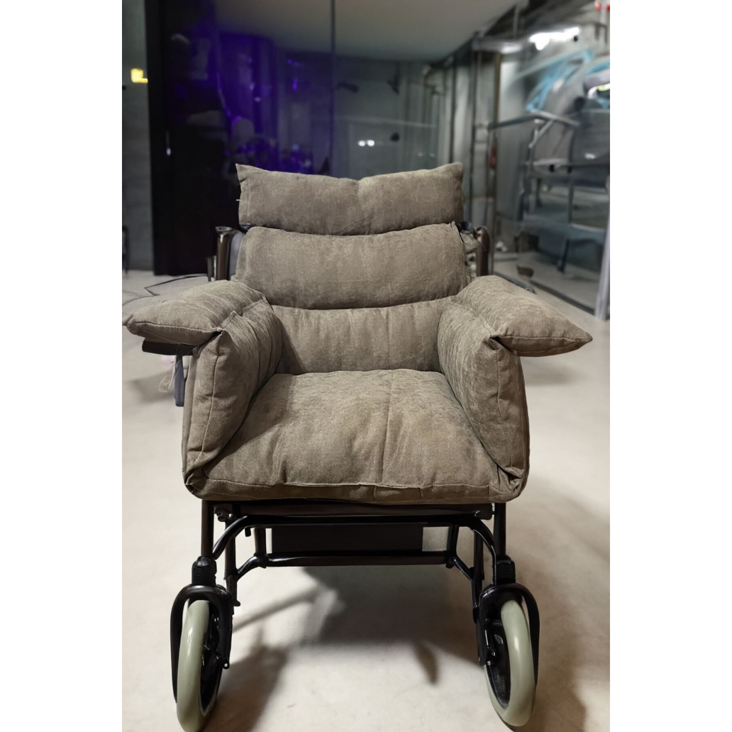 Kahverengi - Tekerlekli Sandalye Minderi, Hasta Bakım Minderi, Lüx Bakım Minderi